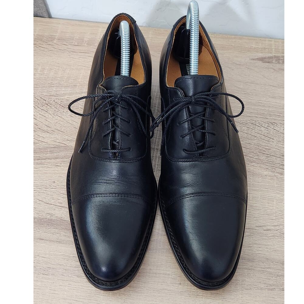 Timberland Men's 8 Black Leather Dress Suit Shoes Cap Toe Oxford Lace Up Tuxedo - Picture 6 of 12